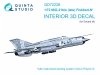 Quinta Studio QD72228 MiG-21bis late 3D-Printed & coloured Interior on decal paper ( Eduard ) 1/72